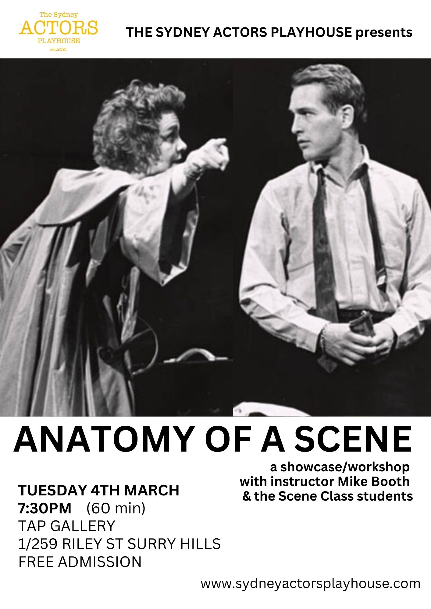 Sydney Actors Playhouse - Anatomy of a Scene - TAP Gallery