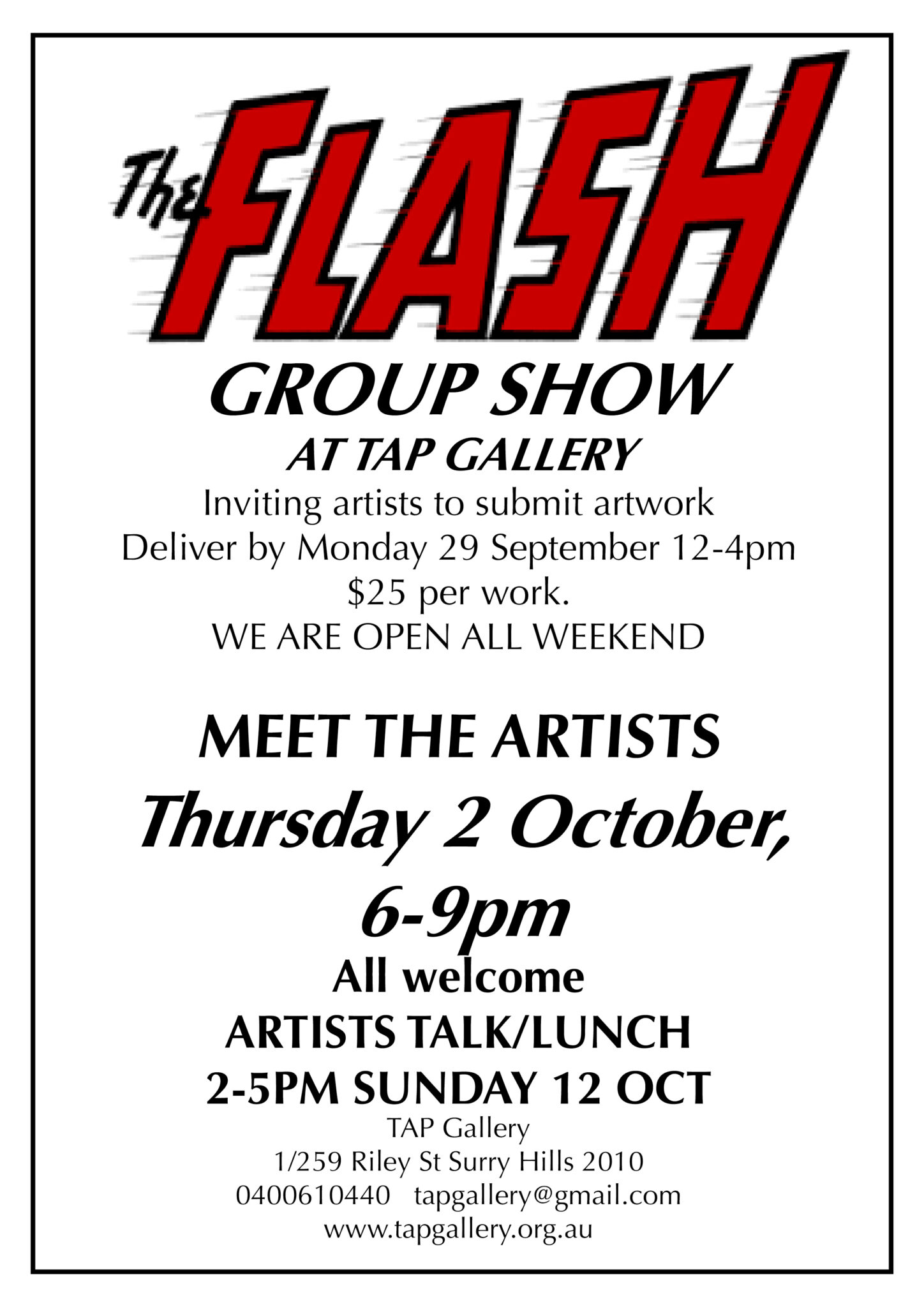Flash Group Art Show - Tap Gallery